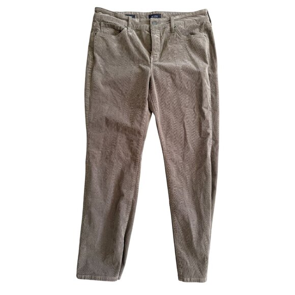 NYDJ Marilyn Straight Taupe Corduroy Lift x Tuck Pants Size 10 P - Picture 10 of 10
